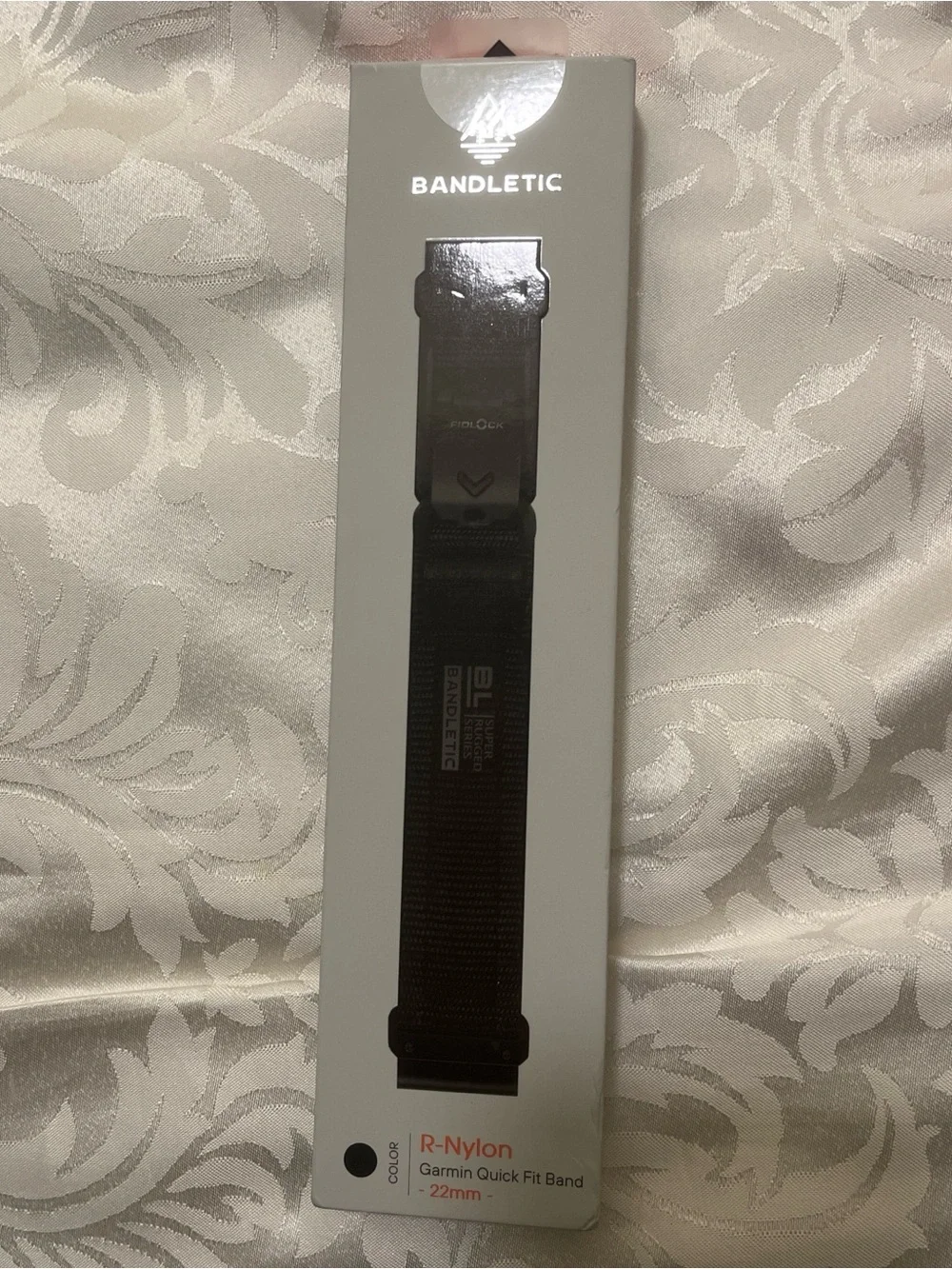 R-Nylon Black Garmin Quick Fit 22mm Watch Band